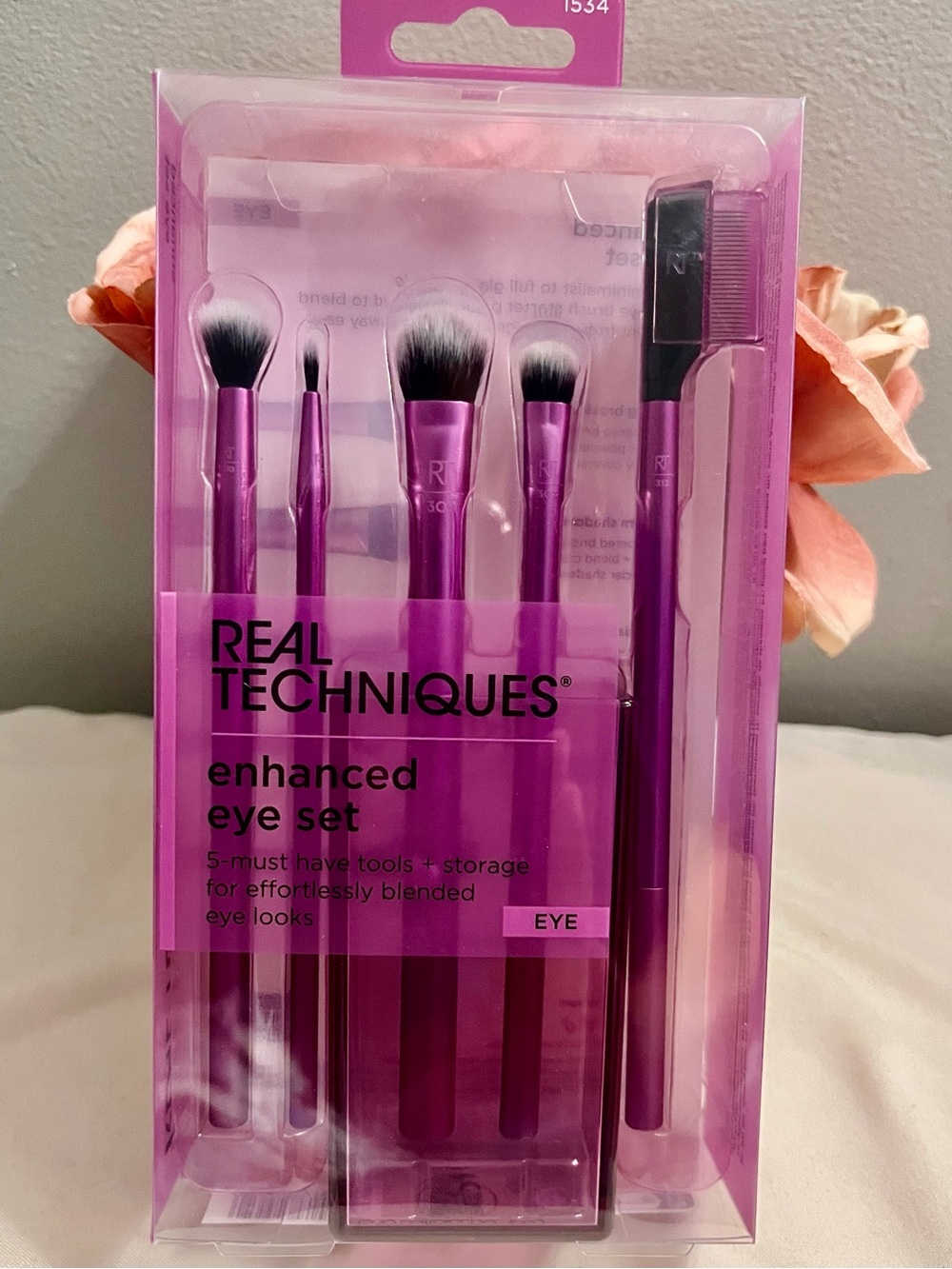 RAE DUNN Mug + Eye Brush Set, Velvet Bonnet & Nail Clip Set (NWT) 4-Piece Set. - Picture 9 of 11